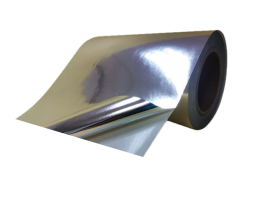 50mic gloss silver PET/hotmelt adhesive/140gsm white PEK liner