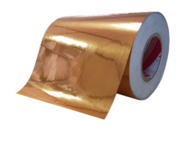 50mic brushed golden PET/water adhesive/80g white glassine